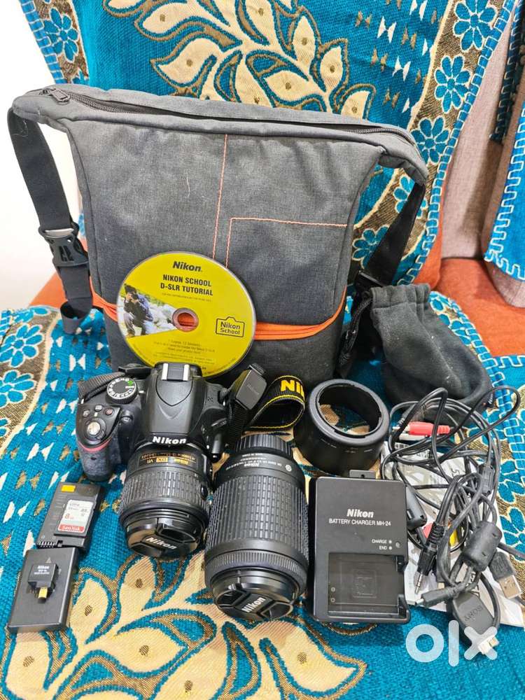 Nikon D3200 with !8-55mm and 55-200mm lens