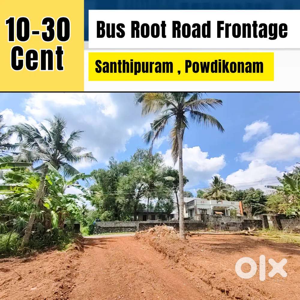Road Side Bus root Frontage 10,15,30 Cent Njandoorkonam Santhipuram