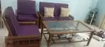 Strong Teak Wood sofa with kushans, tea yable