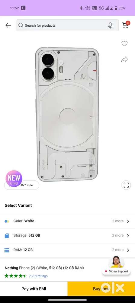 nothing 2 12 gb 512 with physical damage warranty