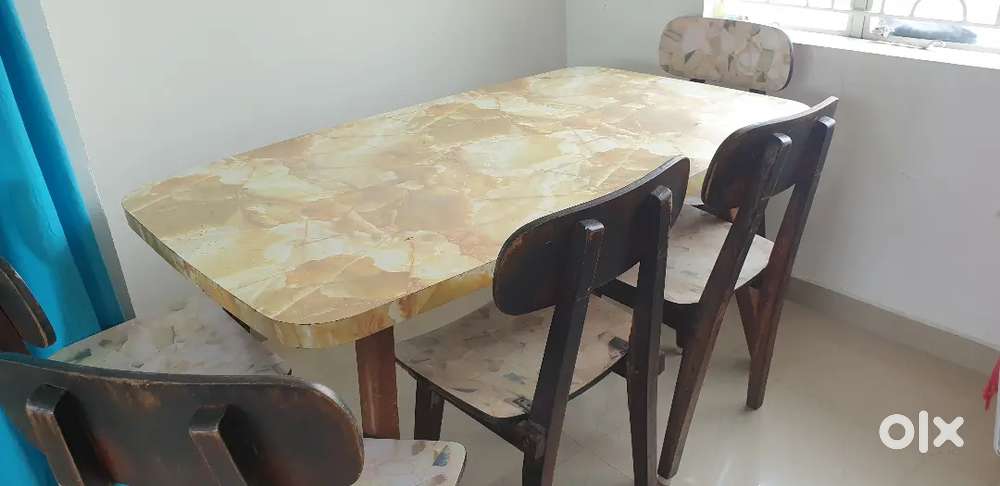 Dining table and cupboard
