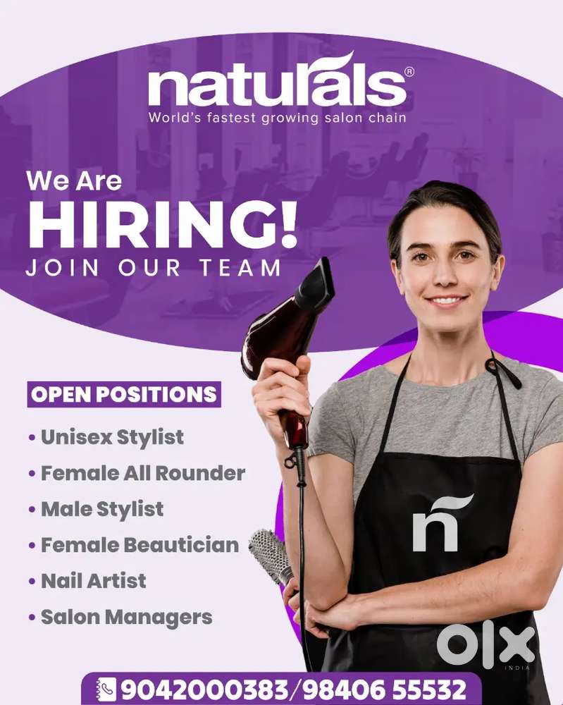 Job alert at Naturals and Page 3 salon