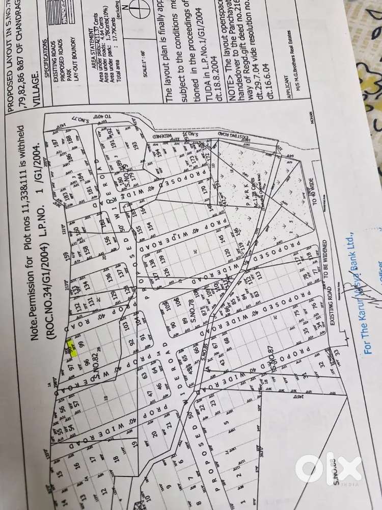 East face MG Brothers Swarnamukhi Nagar TUDA final approved layout
