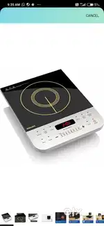 Philips  Induction 2100-Watt Induction Cooktop, Crystal Glass (Black)