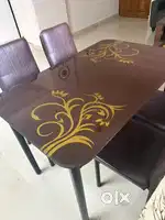 Dining table  glass top  4 seater
