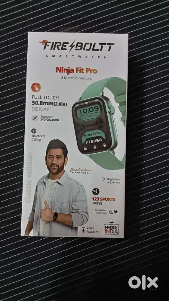 Fire bolt smart watch with 50.8 display along with IP67 water resistan