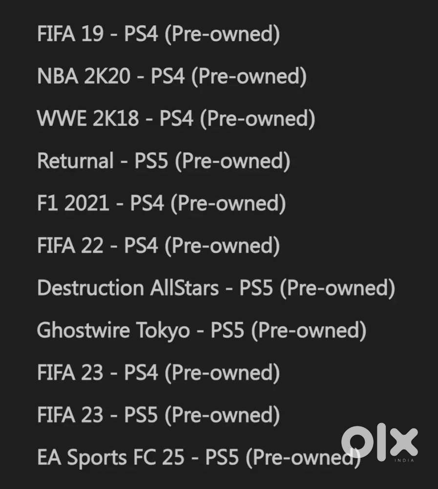 Ps5 & Ps4 games
