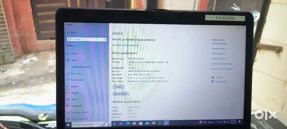 Sell laptop 8gb ram i7 processor good condition working