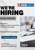 Urgent hiring Sales Officer @ HDB Finance Kannur