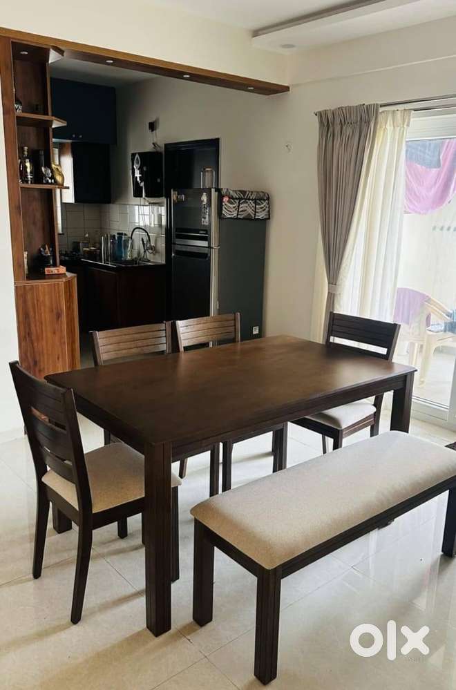 Brand New Dining Table 6 Seater Wood (4 Chair 1 Bench) by Home Centre