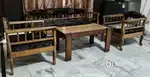 Teak Wood  Sofa Set (3+2) with Center Table (3ft x 1.5ft)
