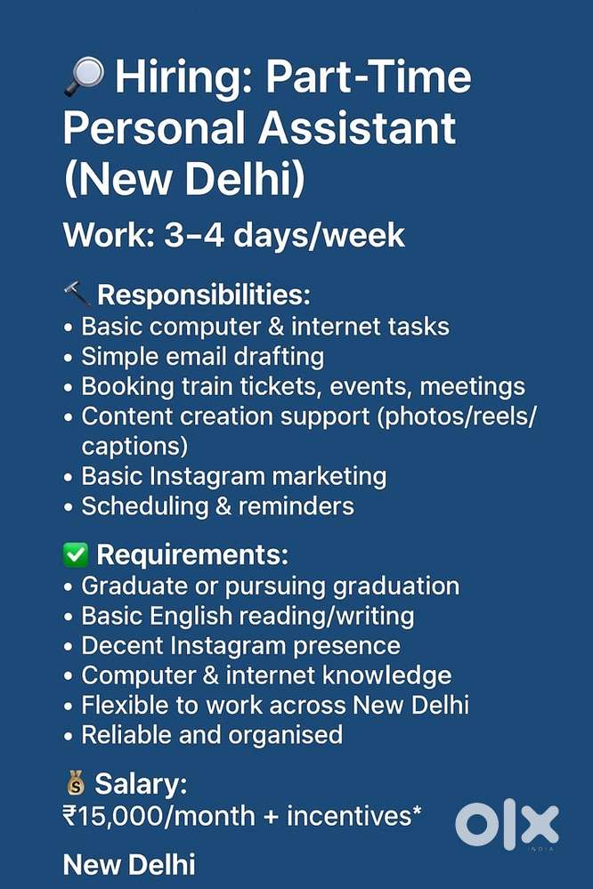 Female Assistant needed for office work