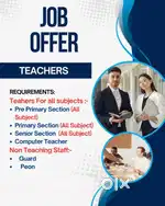 Teachers are required for all subject and for all class