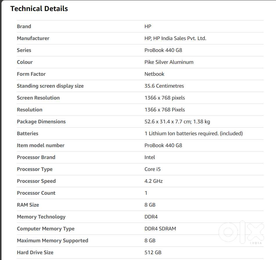 HP ProBook 440 G8 Notebook 8GB 512GB, 11th Gen