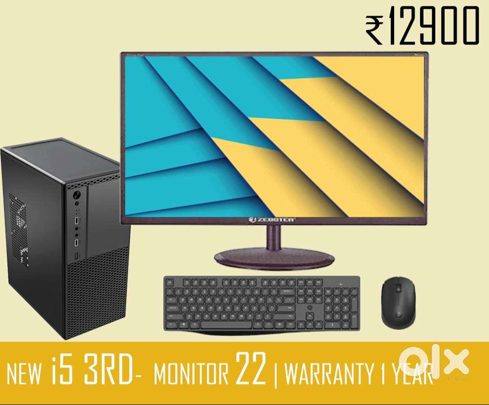 desktop computer cpu  new I5 3RD gen  8GB RAM  22INCH MONITOR PC