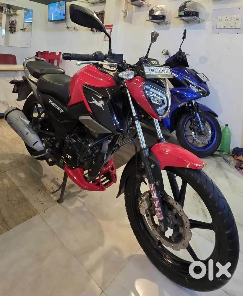 TVS RAIDER 125, 2024 Model, red colour, Showroom condition