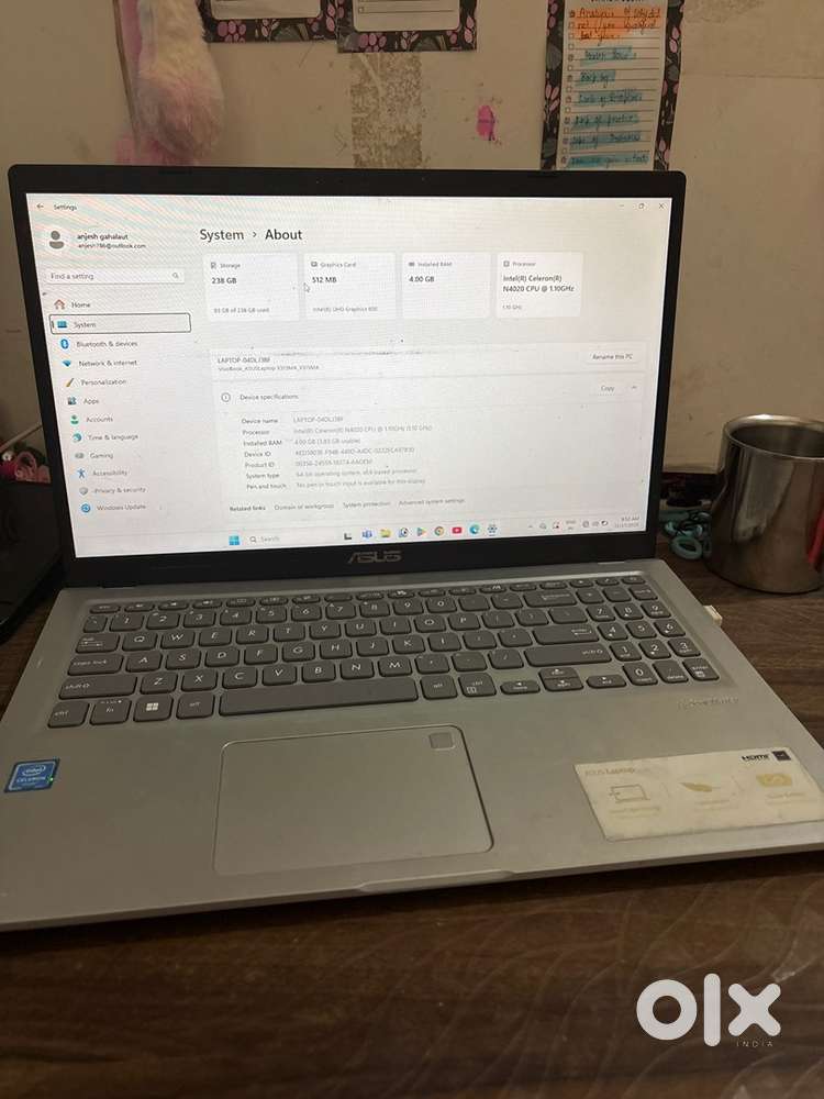 Asus vivobook 15 gen11  4gb  256gb