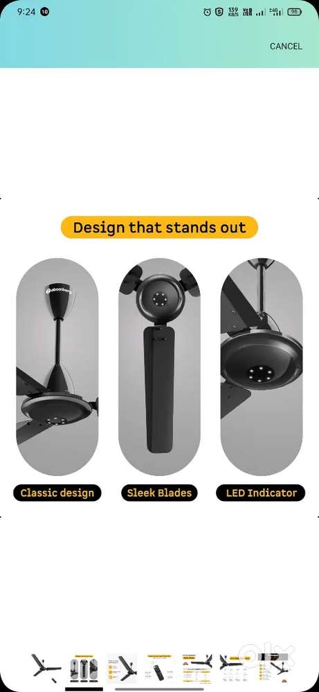 atomberg Efficio Alpha 1200mm BLDC Ceiling Fan with Remote Control