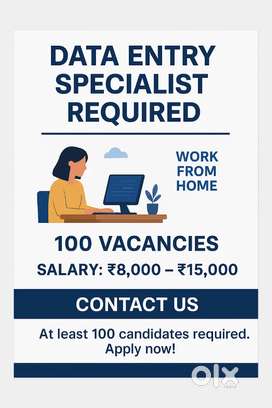 Data Entry Specialist Required – Work From Home (100 Vacancies)