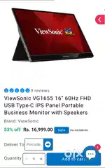 Viewsonic vg1655 16-inch Portable FHD Monitor