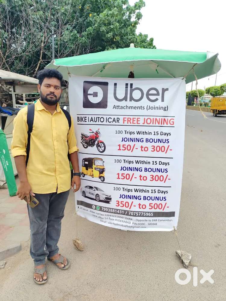 Uber field work jobs bike car or Auto