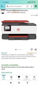 HP OfficeJet Pro 8026 All-in-One Wireless Smart Colour Printer