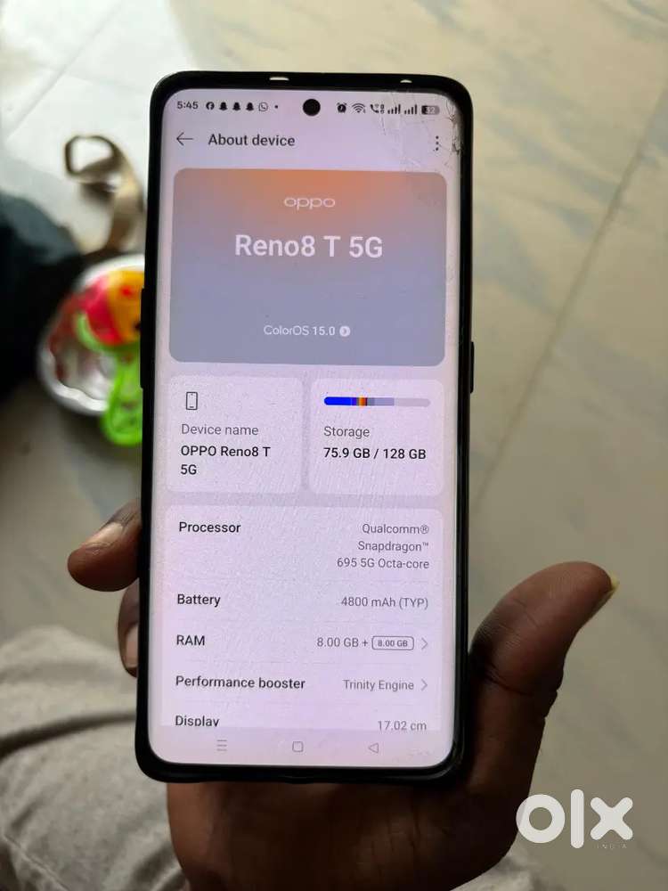 Oppo reno 8t 8/128. Good condition mobile no scratches