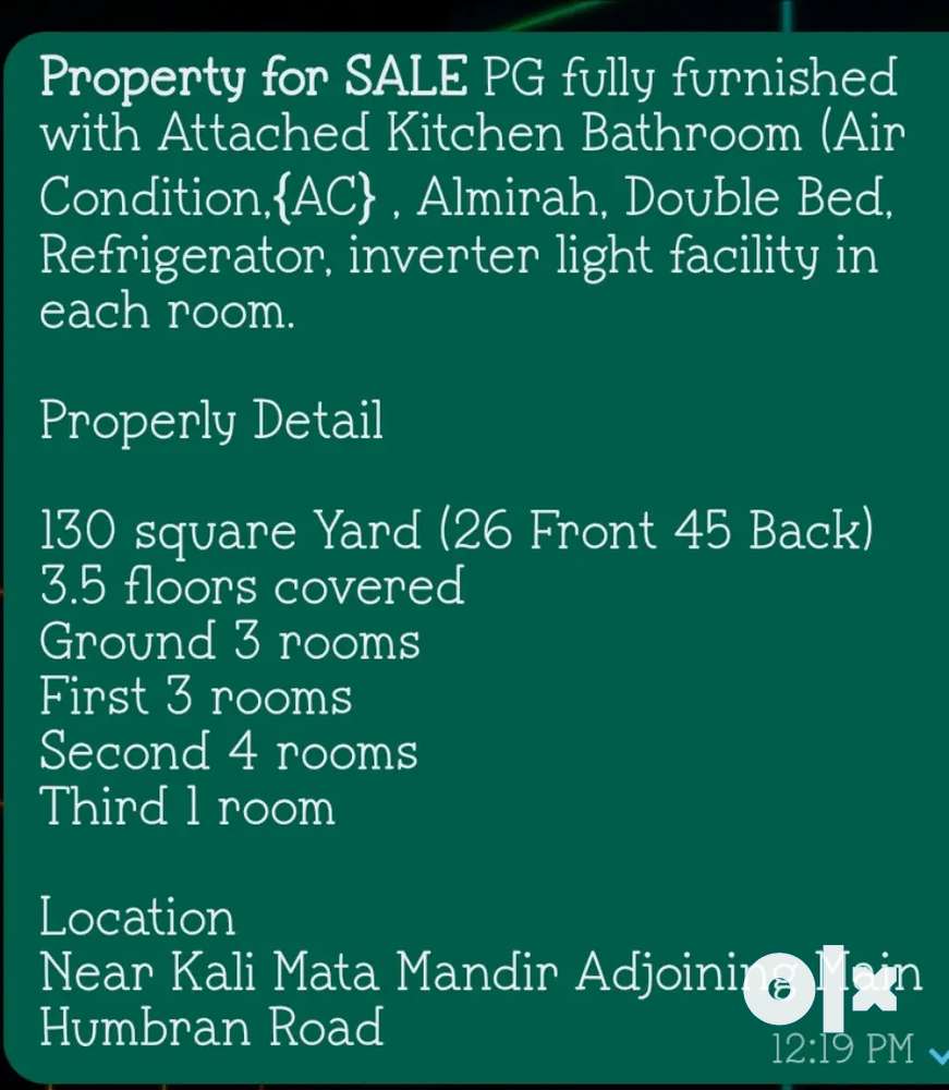 PG for sale 11 rooms with kitchen and bathroom attached
