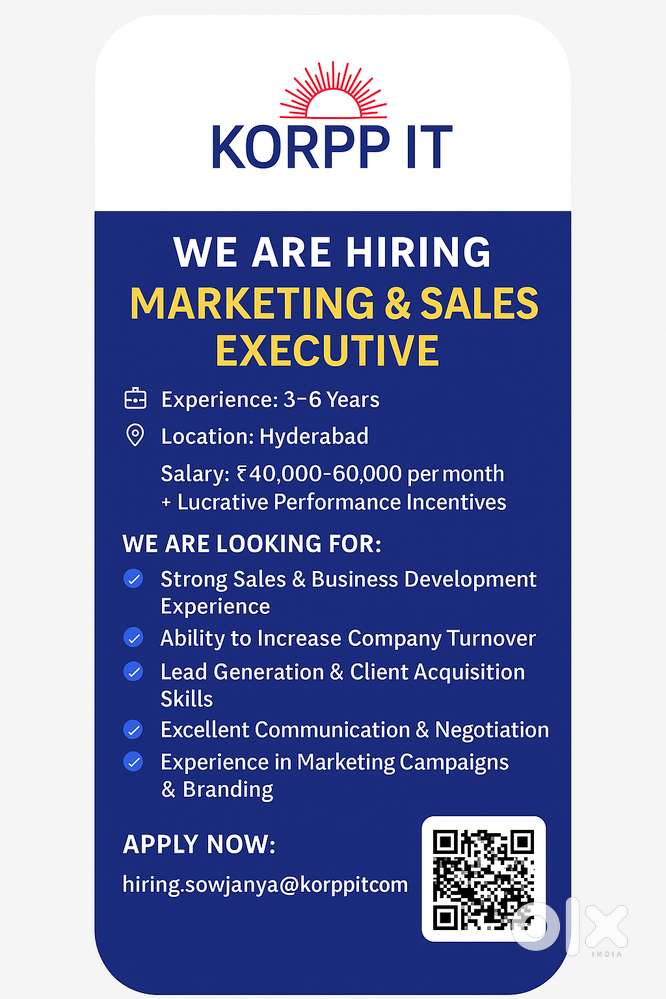 Marketing & Sales Executive (3–6 Years Experience)
