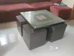 Teepoy Modern center table with 4 stools