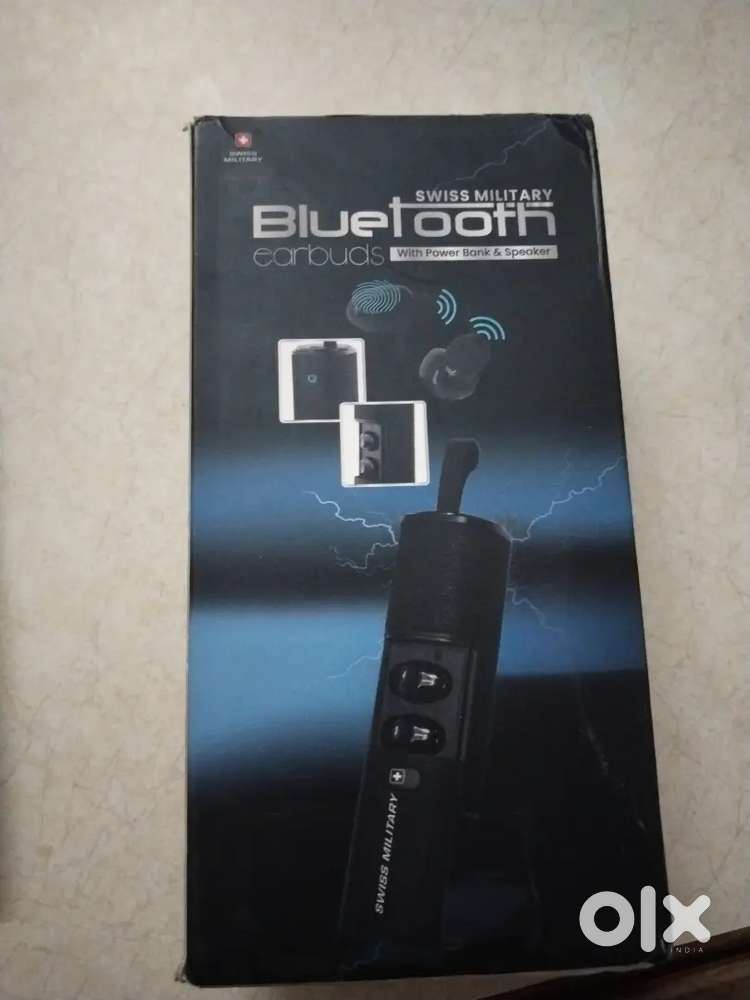 A Swiss military Bluetooth earbuds with speaker and powerbank