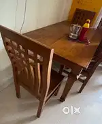 Teak 3+1+1 sofa , dining table with 4 chair, single bed , double bed