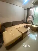 Sofa L shaped with 2 seater and center table