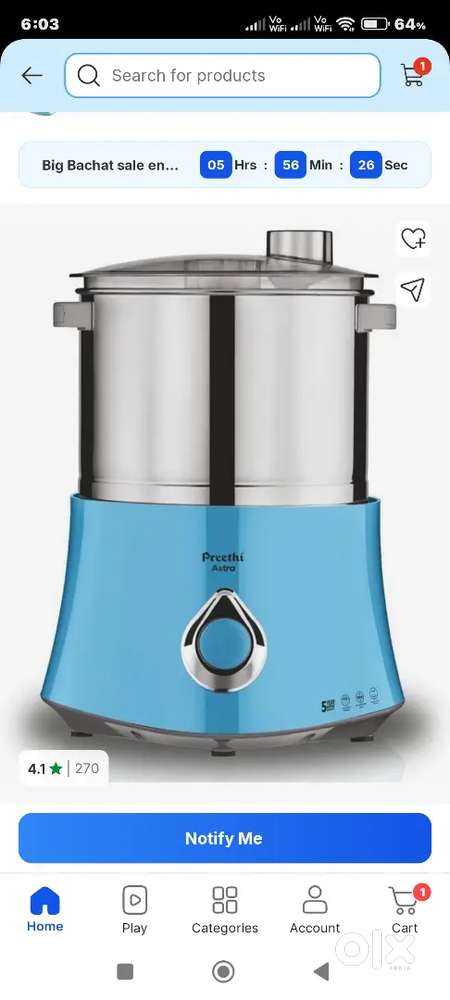 Idali, Dosa and chuteny Wet grinder for home and commercial use