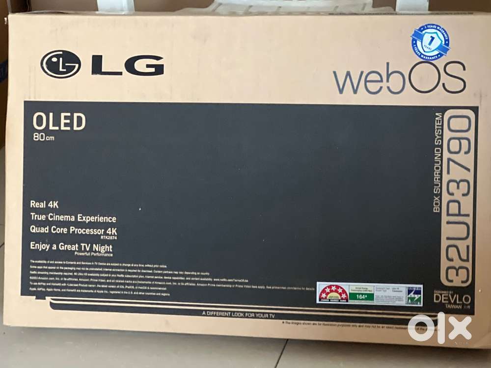 32” LG PANEL OLED REAL 4k true cinema 3 yrs onsite warranty