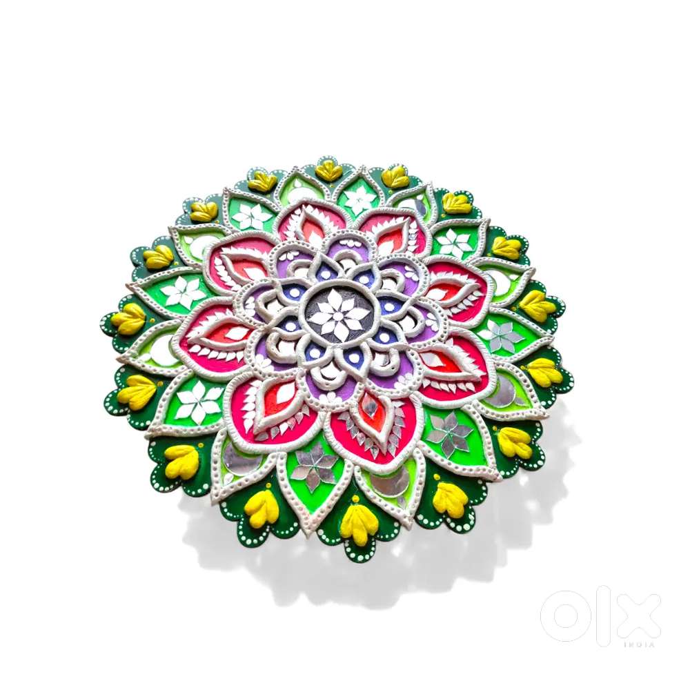 Handcrafted Mandala wall art with mirror work