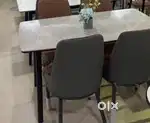 4 seater white and grey dining table