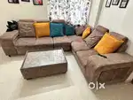 L shape Sofa with Center Table