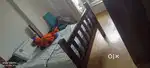 Natural wood single bed
