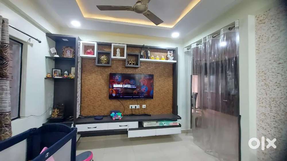 Beautiful 3BHK corner flat on first floor with full wooden work