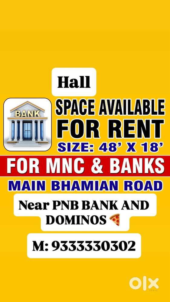 Hall for Rent Only For BANKS and MNC