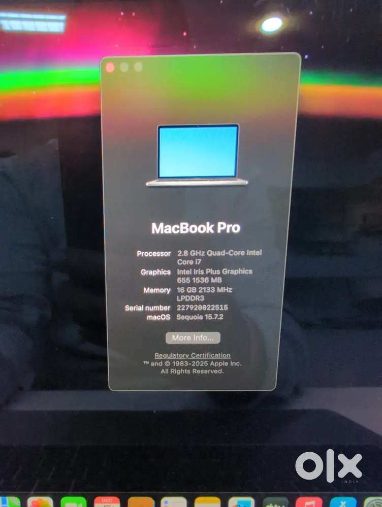 MacBook Pro /Intel Core i7/16 GB/512 GB/13.3 Retina Display/Good Batt