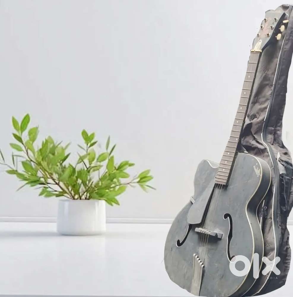 Premium Black Acoustic Guitar with Cover