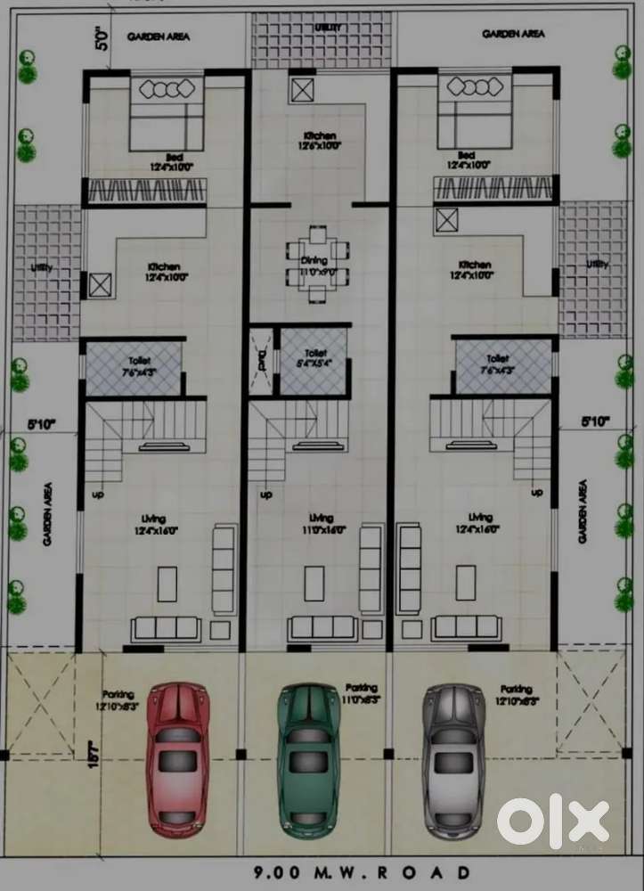 @Pathardi Wasan Nagar road 1788 sqft 3bhk row house for sale