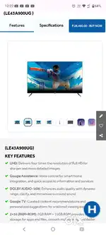 Haier 108cm (43) Google TV With Google Assistant - LE43A900UG