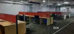 Used floor mats. Office workstation. Glass partition.