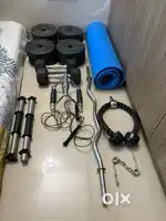 24 Kg Home Gym Set + 4 Kg Hexa Dumbbells + Yoga Mat
