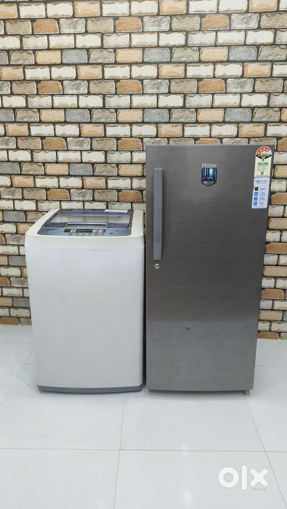 Haier 4 star single door fridge & lg washing machine with warranty
