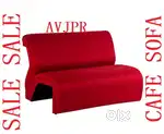 New two seater red colour office sofa cafe sofa saloon sofa