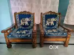 Teek wood Sofa set with sofa cover. Price is Negotiable